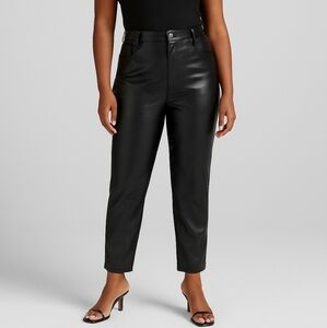 Abercrombie & Fitch 90s Curve Love Vegan Leather Pants Women's Size 28 High Rise